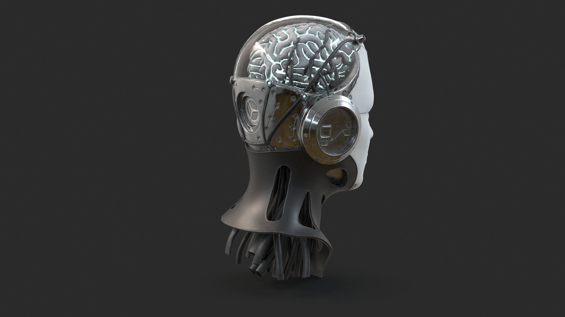 Android Robot Head Low-poly 3D model_15
