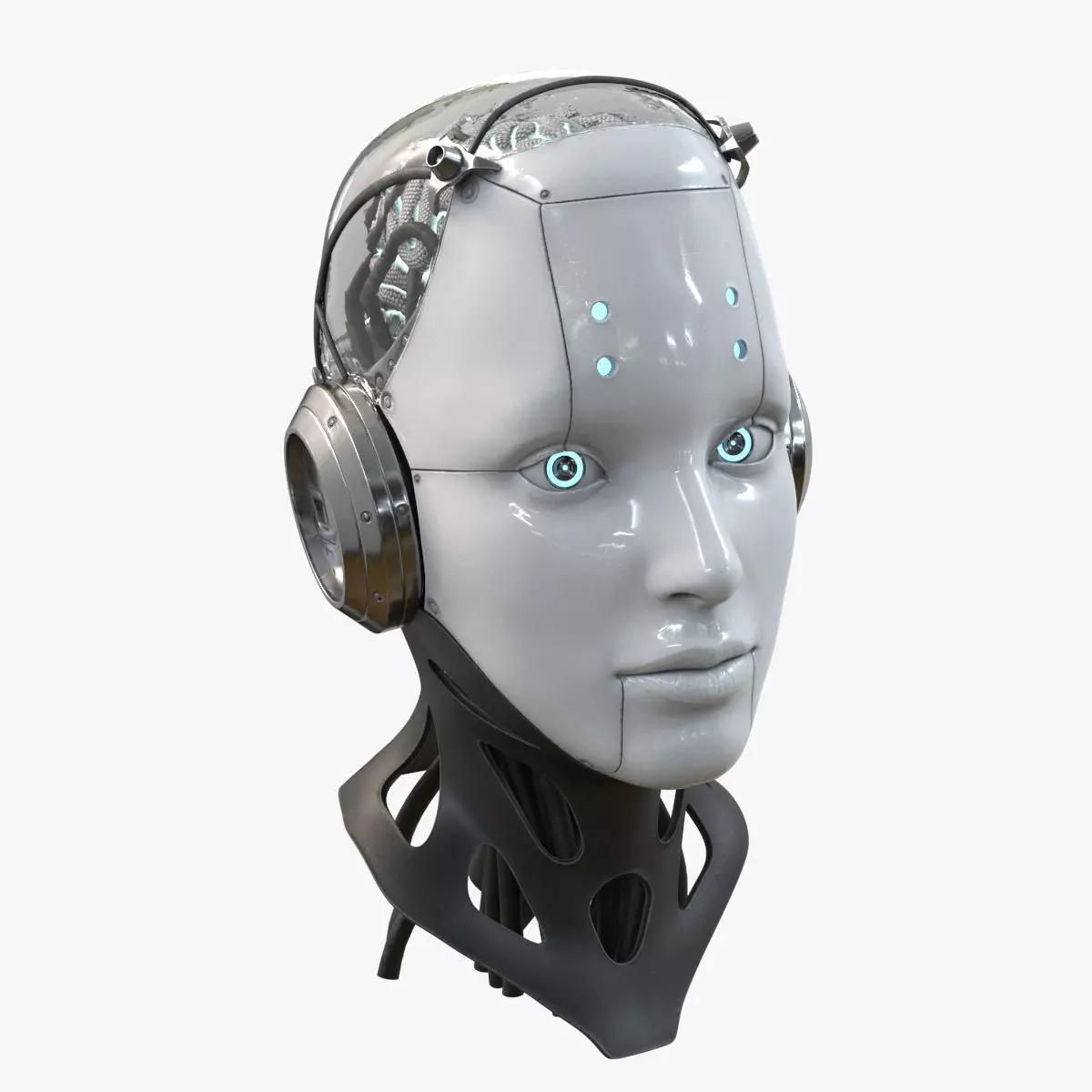 Android Robot Head Low-poly 3D model_0