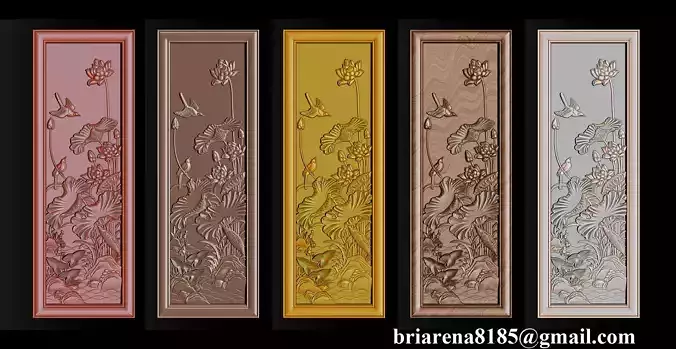 Lotus pattern relief design for CNC router 3D print model