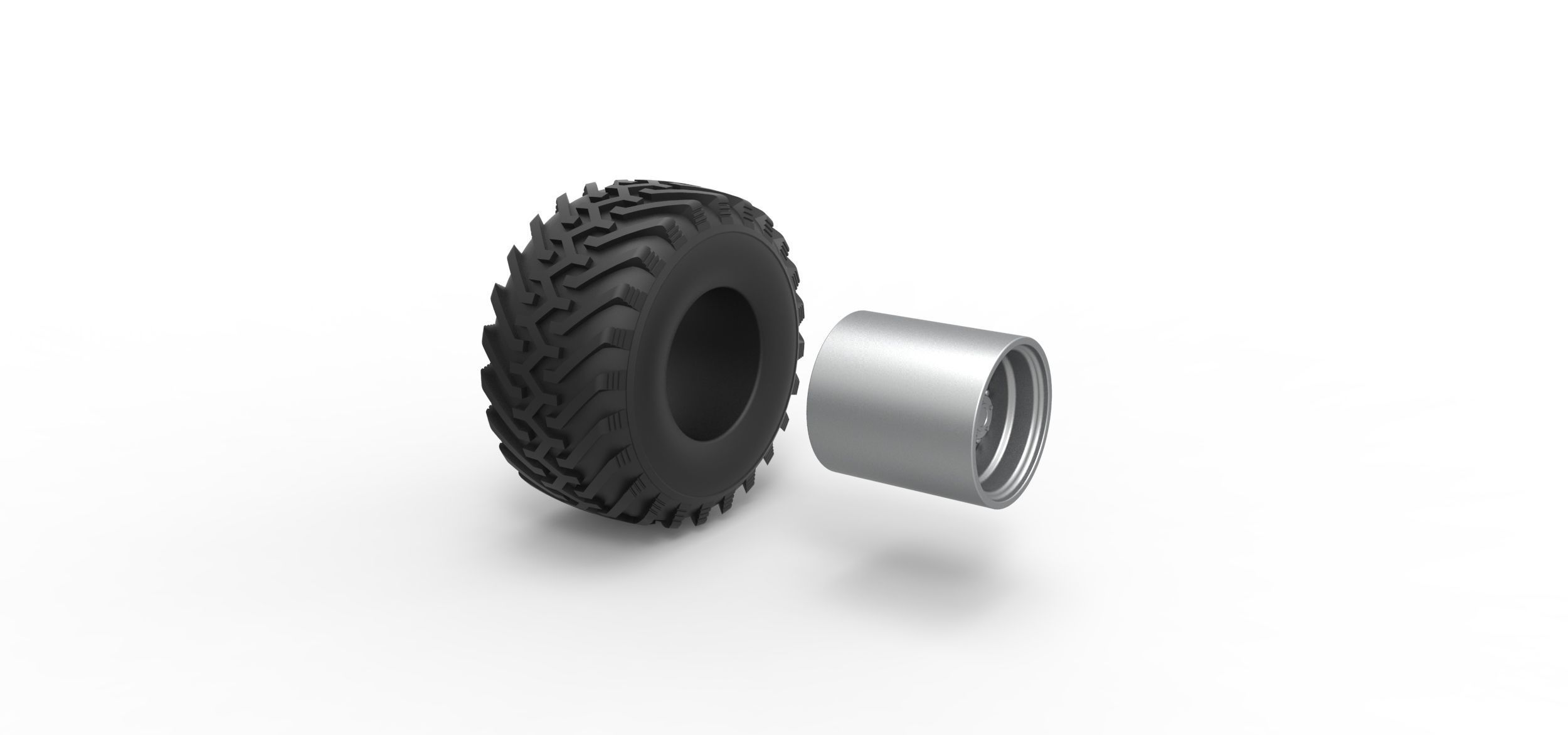 Wheel from vintage monster truck Scale 1 to 25 3D print model_9