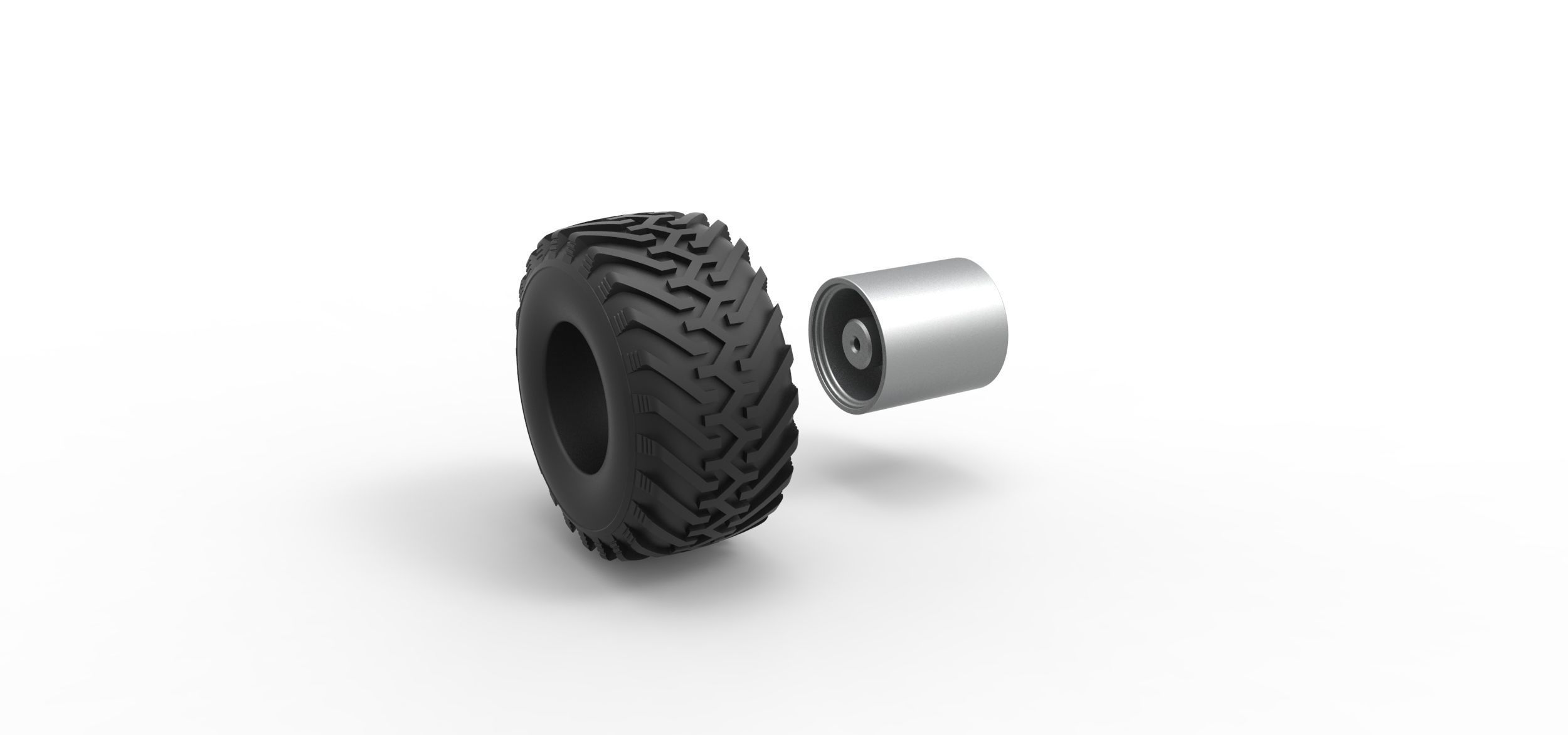 Wheel from vintage monster truck Scale 1 to 25 3D print model_10