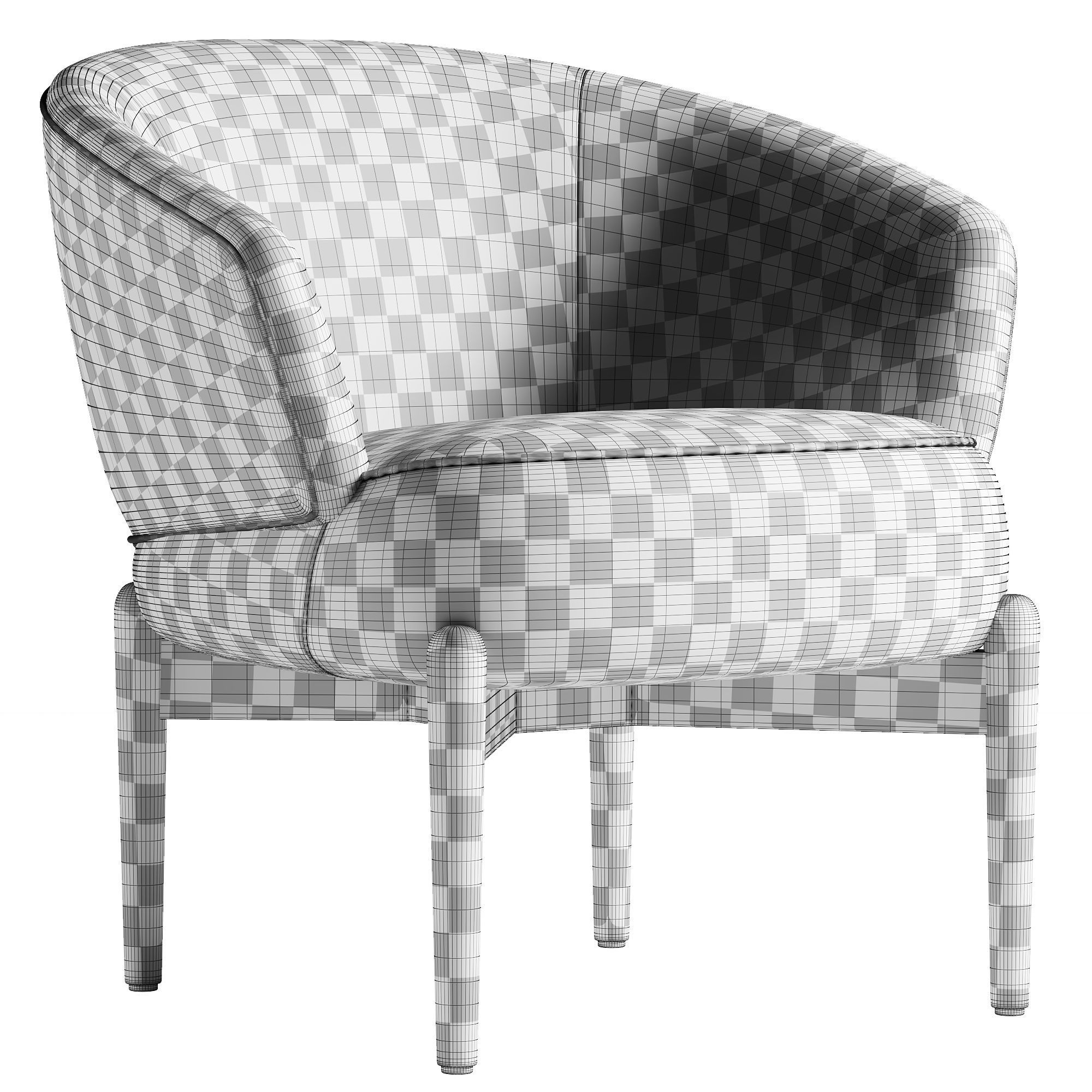 Lily chair Low-poly 3D model_4