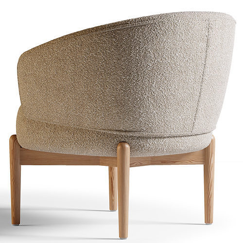 Lily chair Low-poly 3D model 4