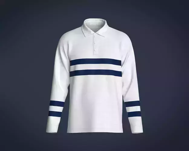 Mens Blue Stiped Polo