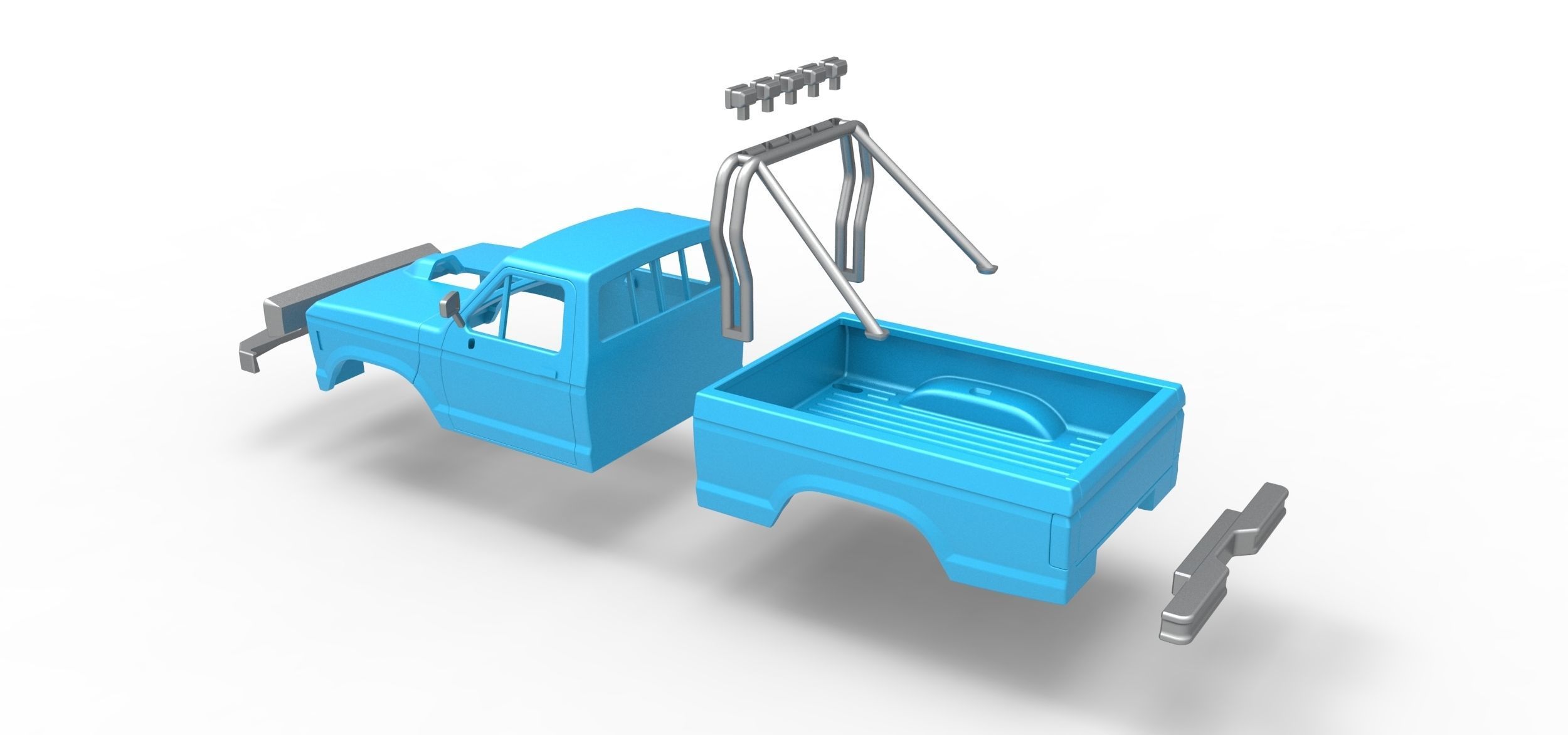 Shell of vintage Ranger Monster Truck Scale 1 to 25 3D print model_17