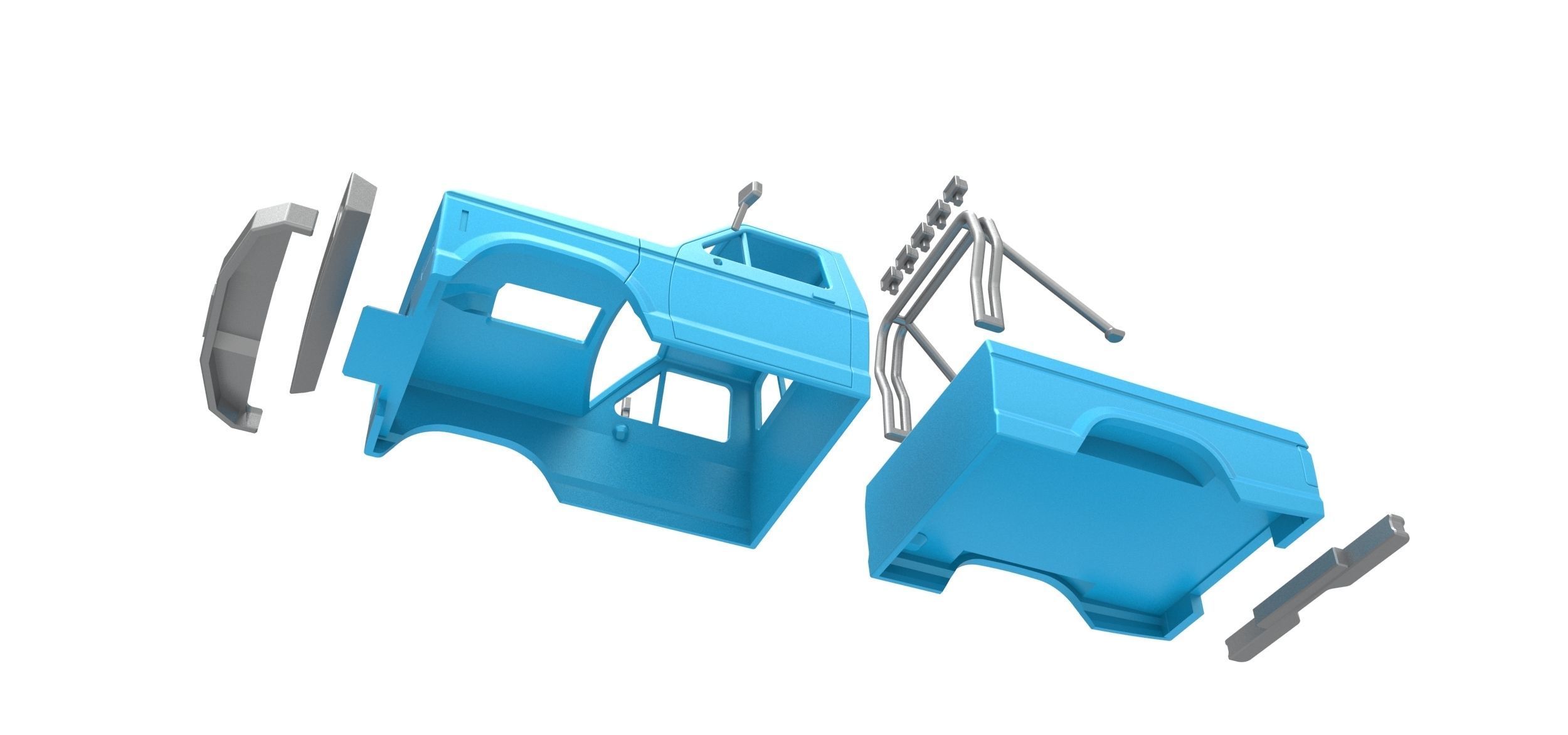 Shell of vintage Ranger Monster Truck Scale 1 to 25 3D print model_14