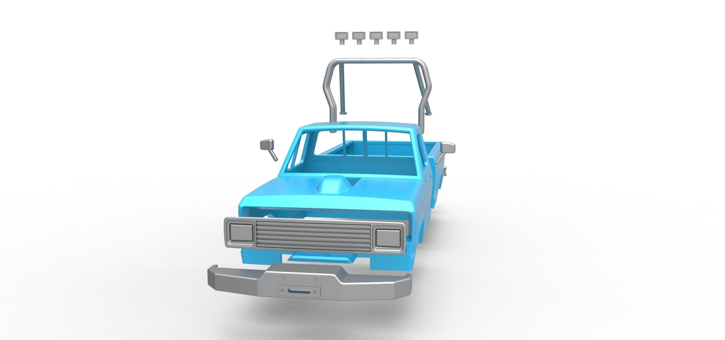 Shell of vintage Ranger Monster Truck Scale 1 to 25 3D print model_15