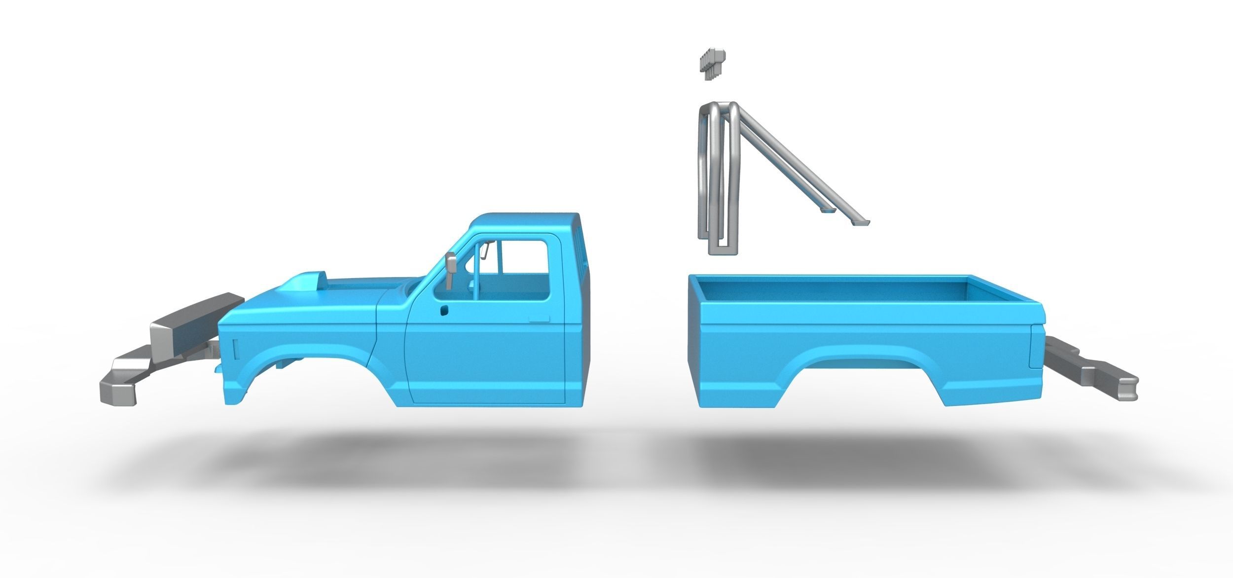 Shell of vintage Ranger Monster Truck Scale 1 to 25 3D print model_16