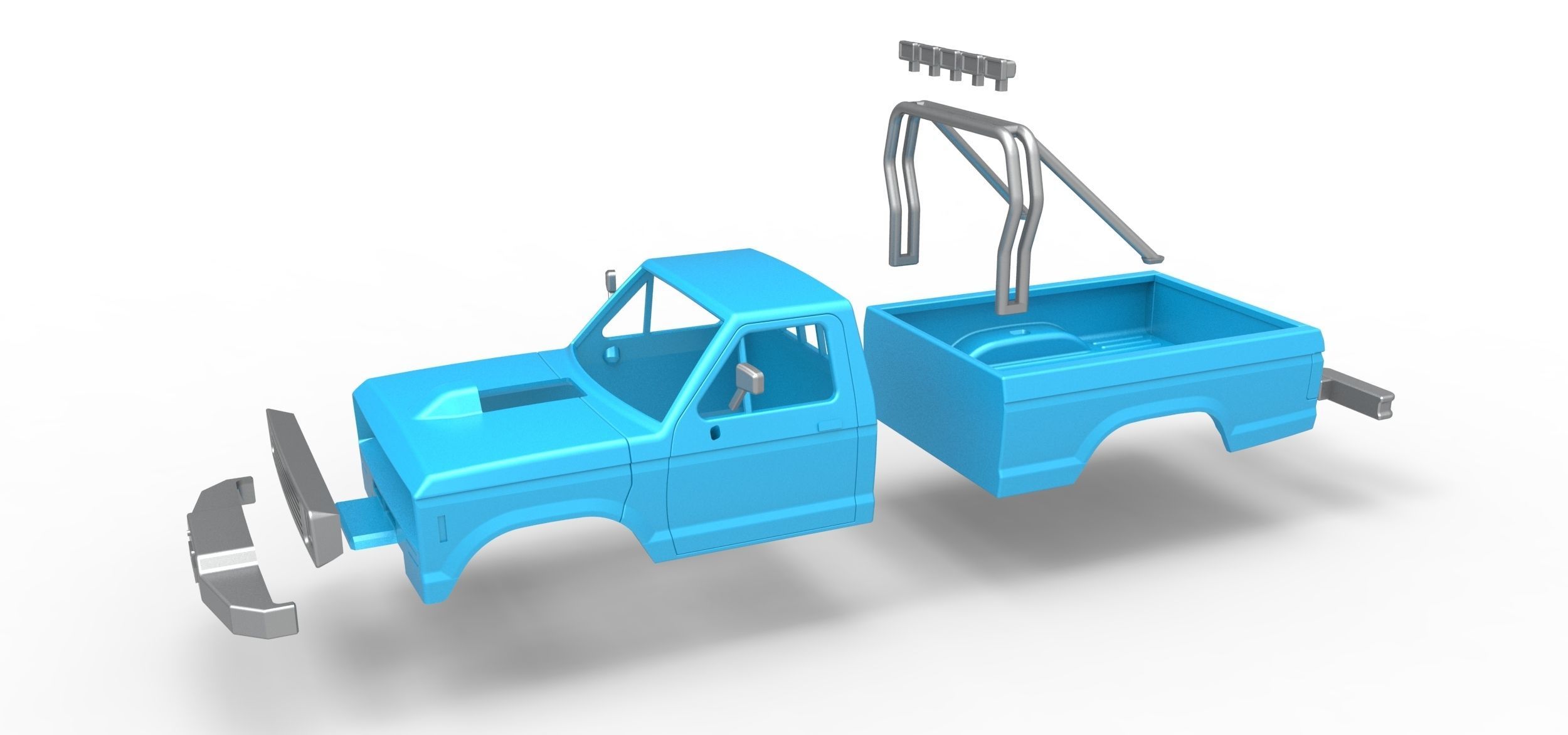 Shell of vintage Ranger Monster Truck Scale 1 to 25 3D print model_13