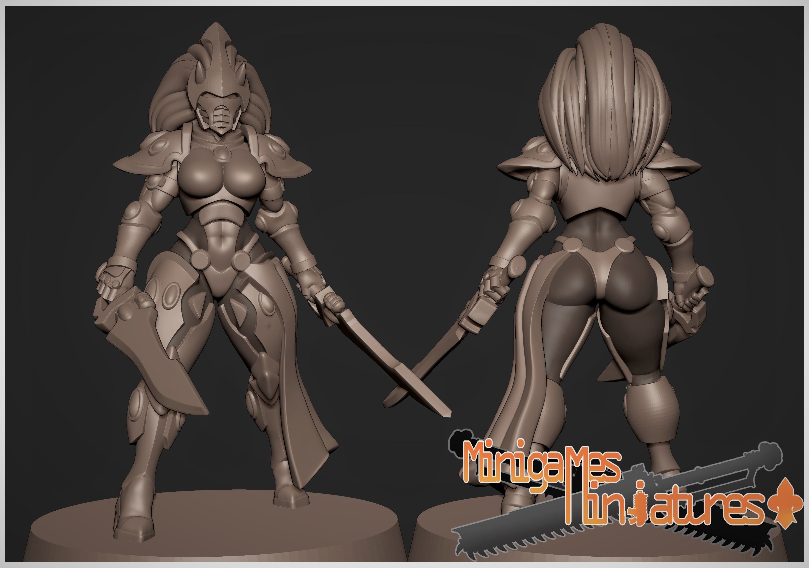 Banshee anime figurine 3D print model_1