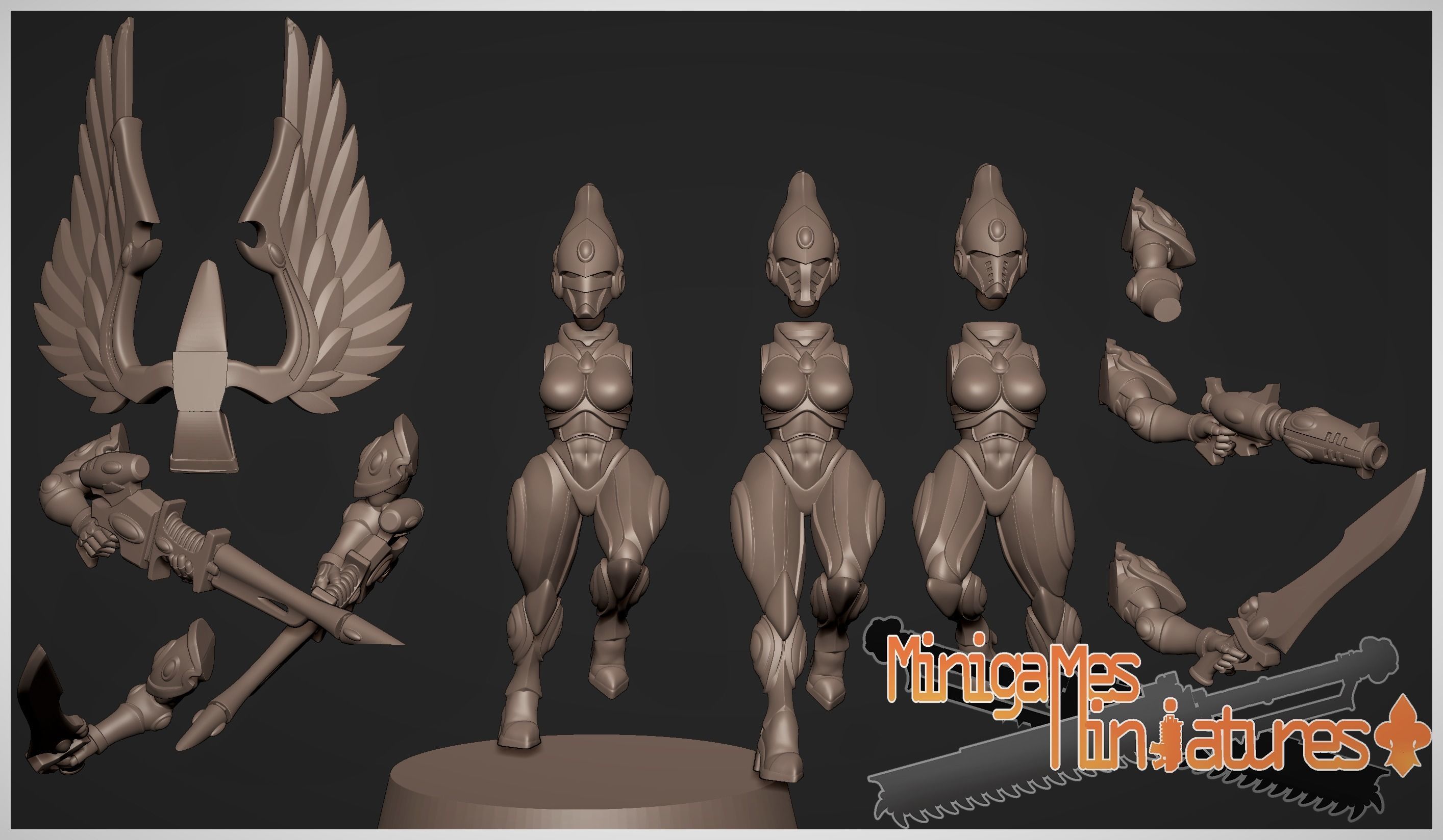 Space elf hawks anime figurines 3D print model_7