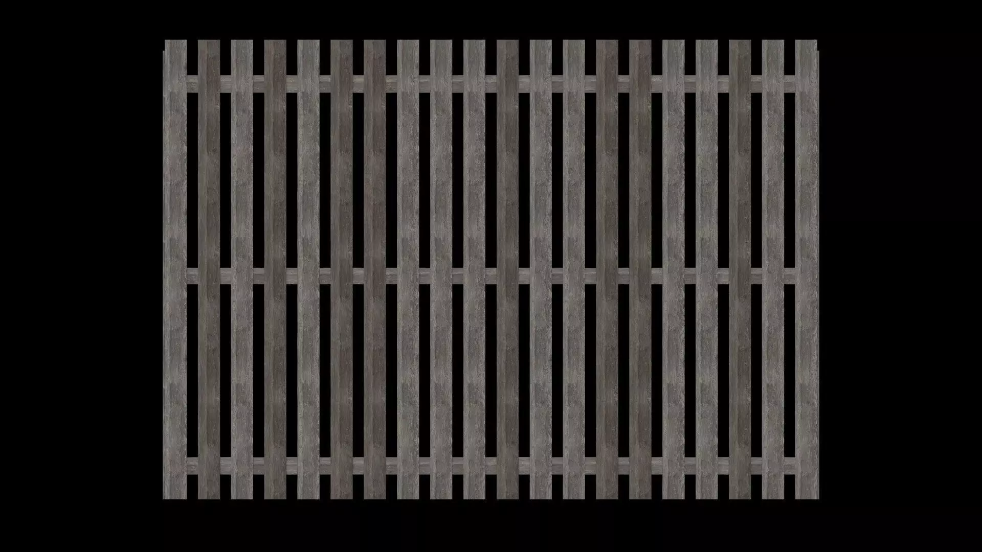 Wooden Timber Fence Low-poly 3D model_0