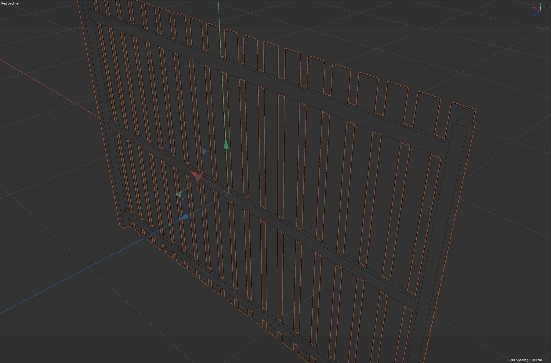 Wooden Timber Fence Low-poly 3D model_6