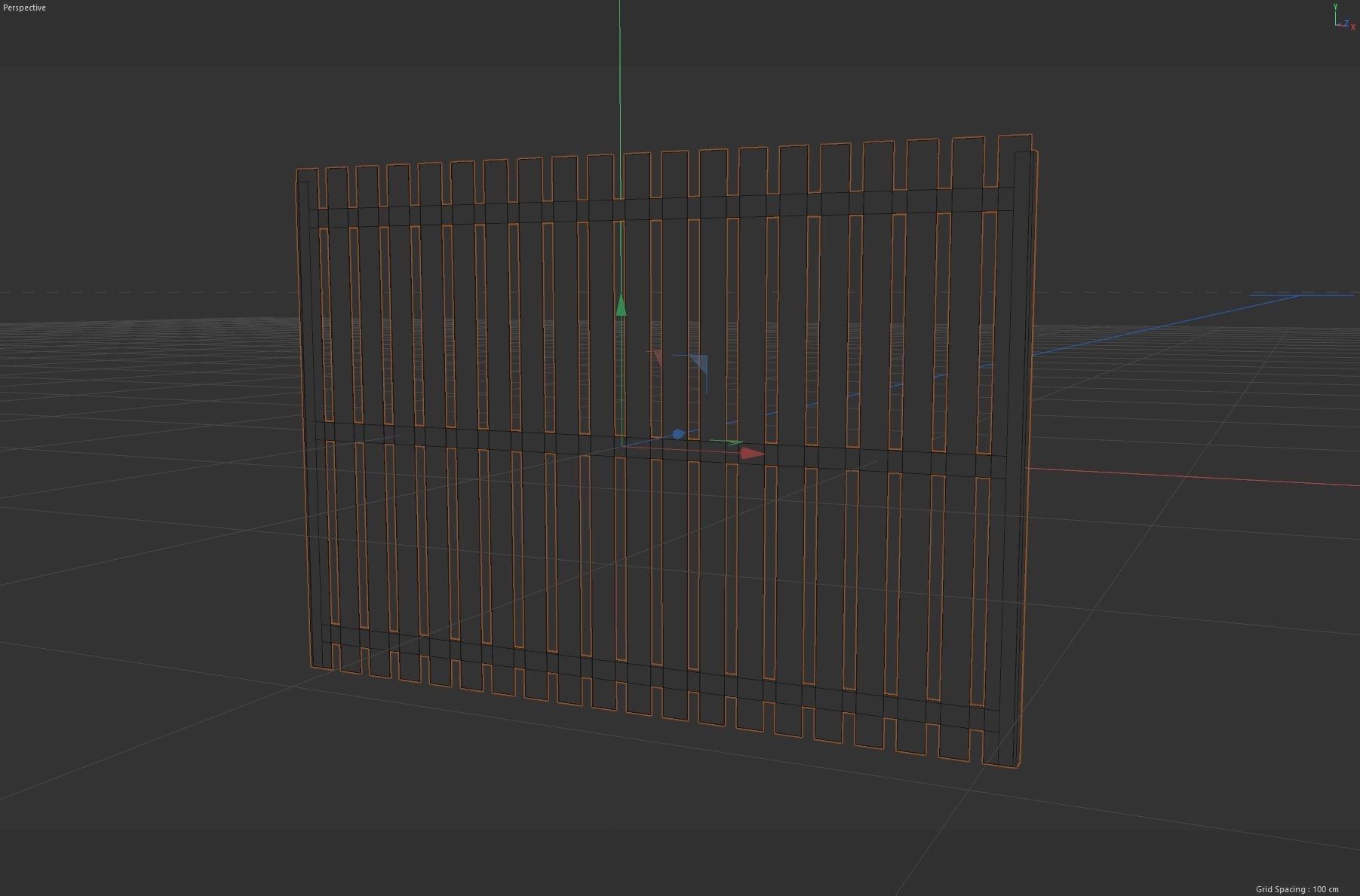 Wooden Timber Fence Low-poly 3D model_5