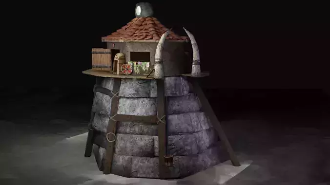 Viking Lighthouse  Free low-poly 3D model