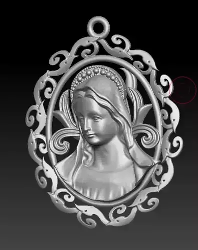 Holy Mary  praying Medallion 3D print model 3D print model