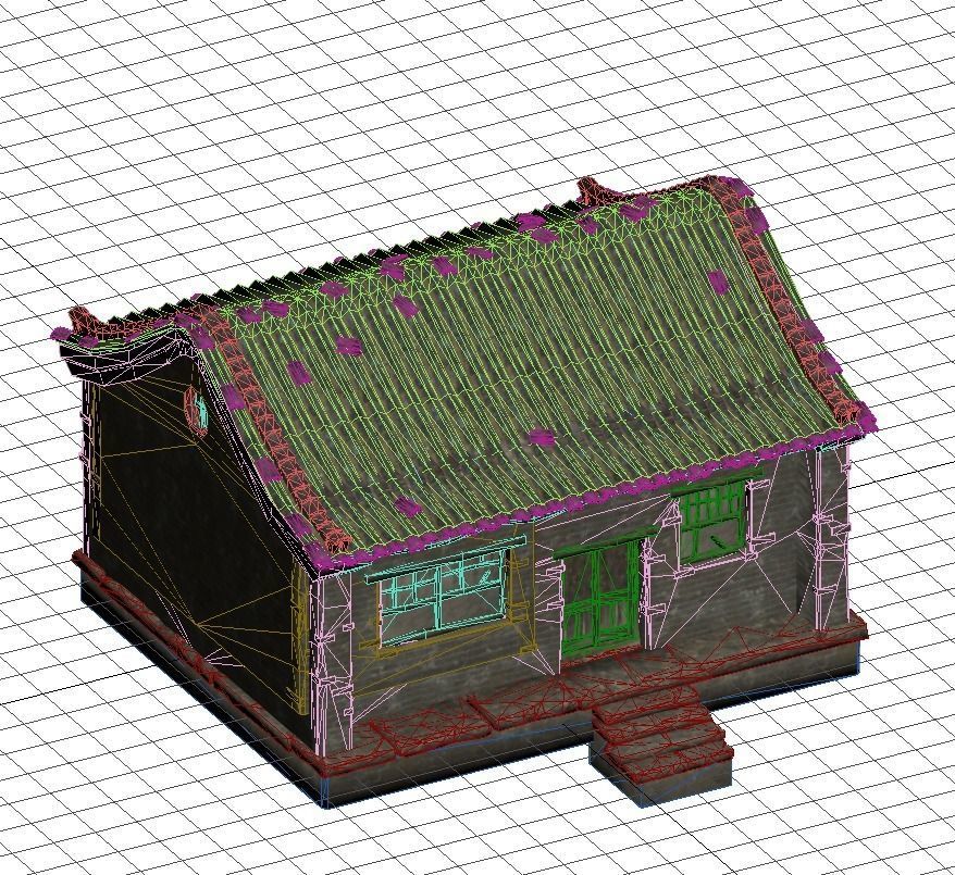 Old houses Low-poly 3D model_6