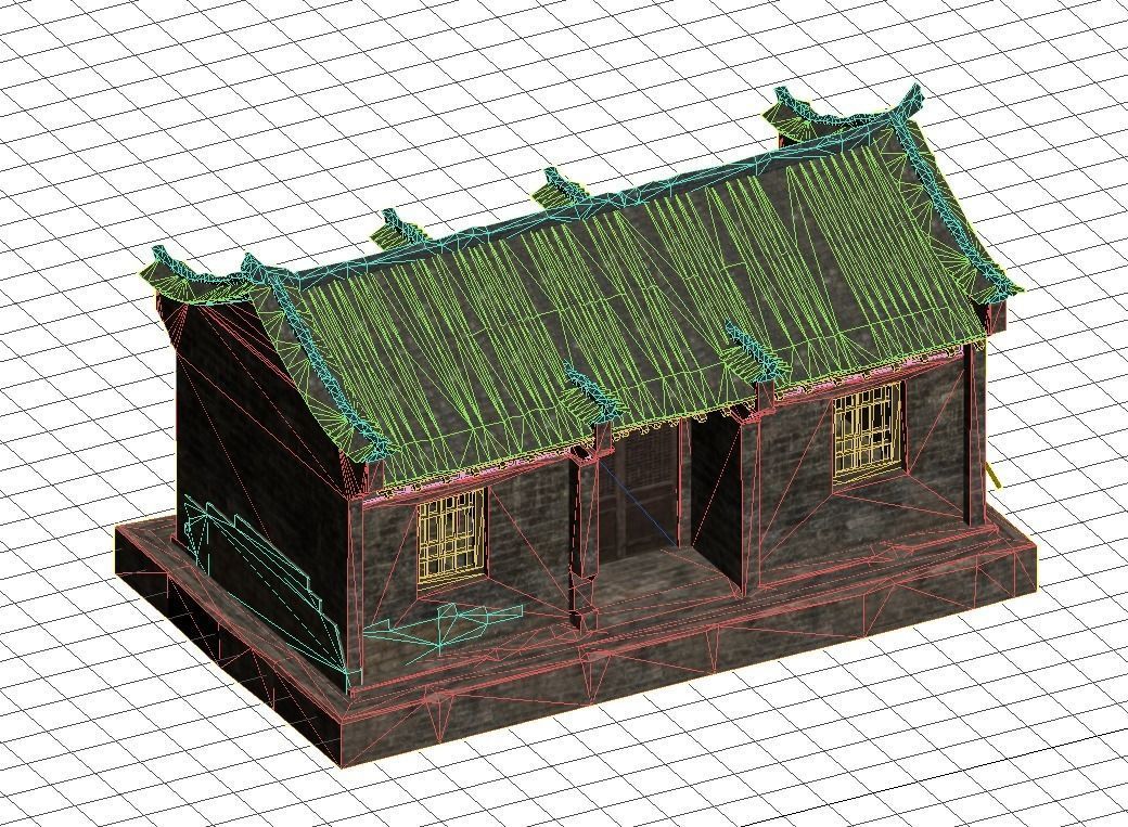 Old houses Low-poly 3D model_10