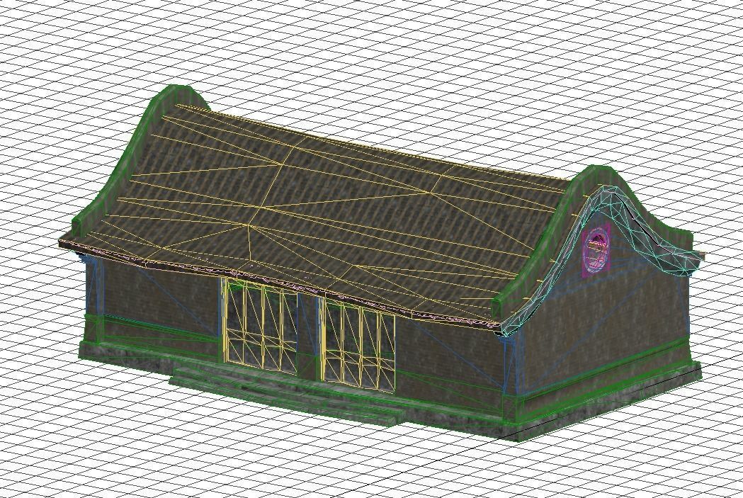 Old houses Low-poly 3D model_12