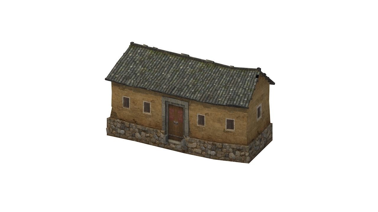 Old houses Low-poly 3D model_13