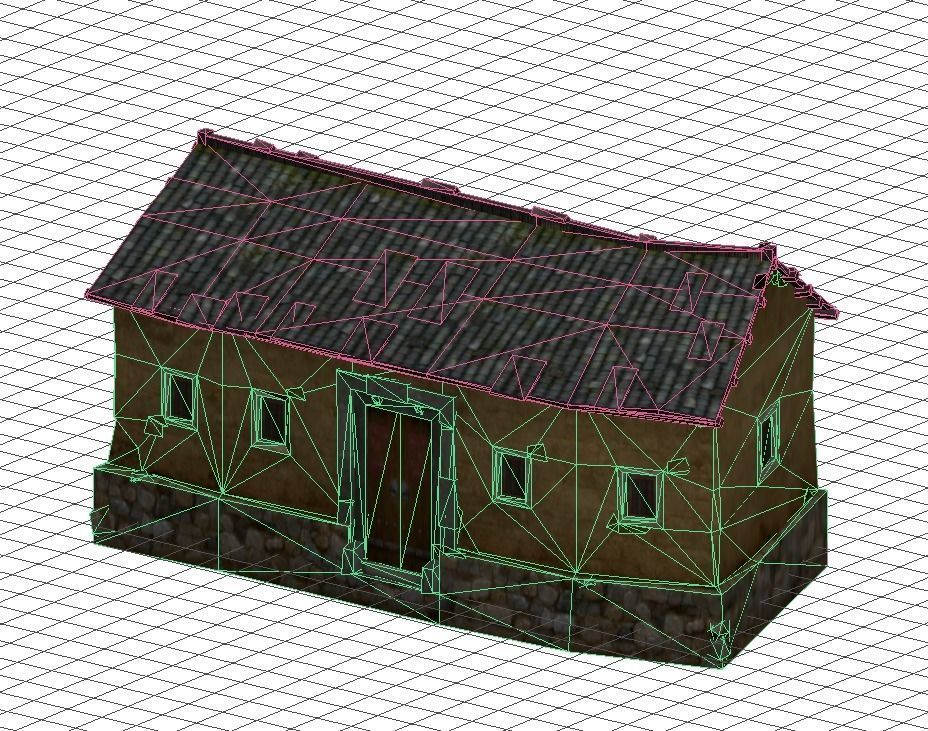Old houses Low-poly 3D model_14
