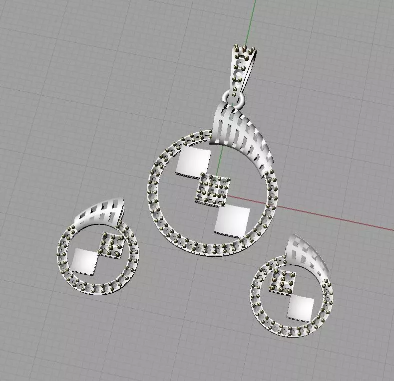 Pendant Earrings 3D print model_0