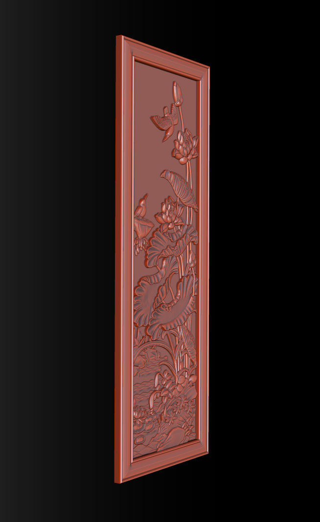 Lotus pattern relief design for CNC router 3D print model_3