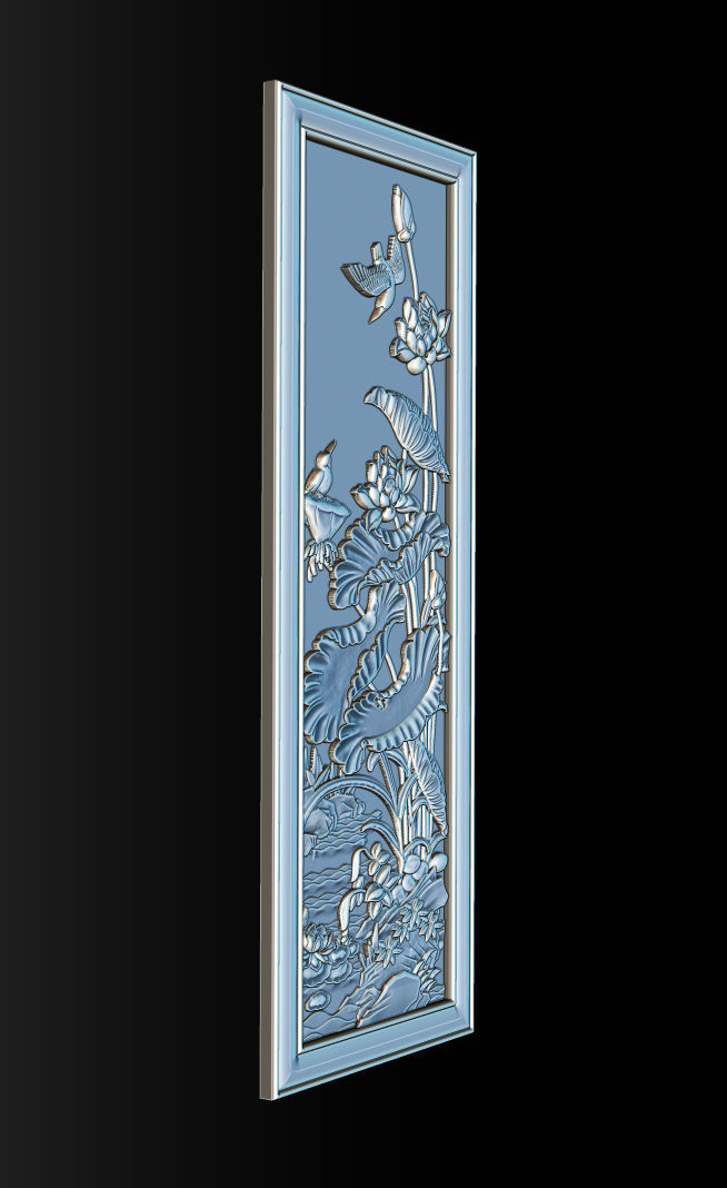 Lotus pattern relief design for CNC router 3D print model_4