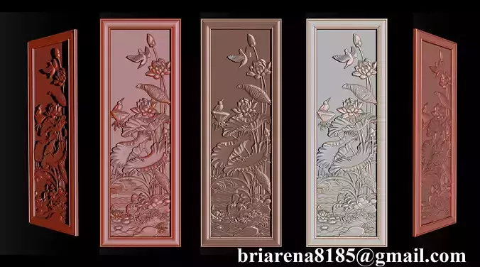 Lotus pattern relief design for CNC router 3D print model