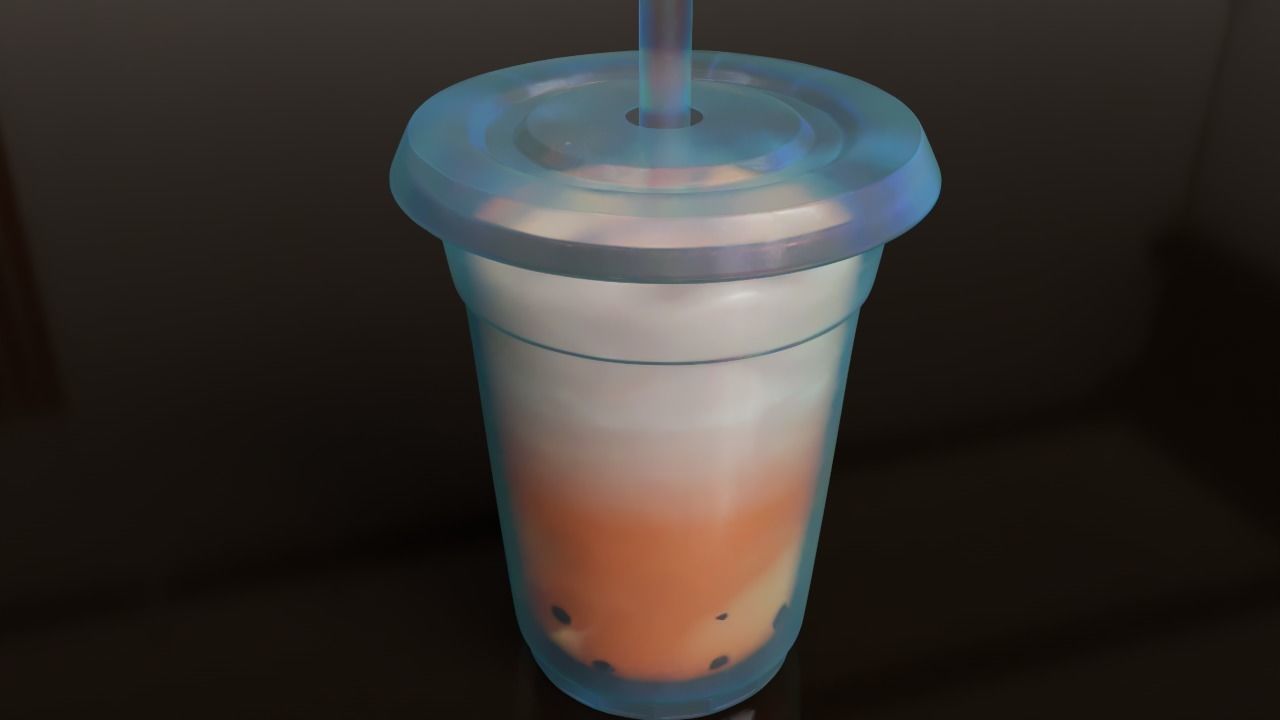 bubble tea Low-poly 3D model_1