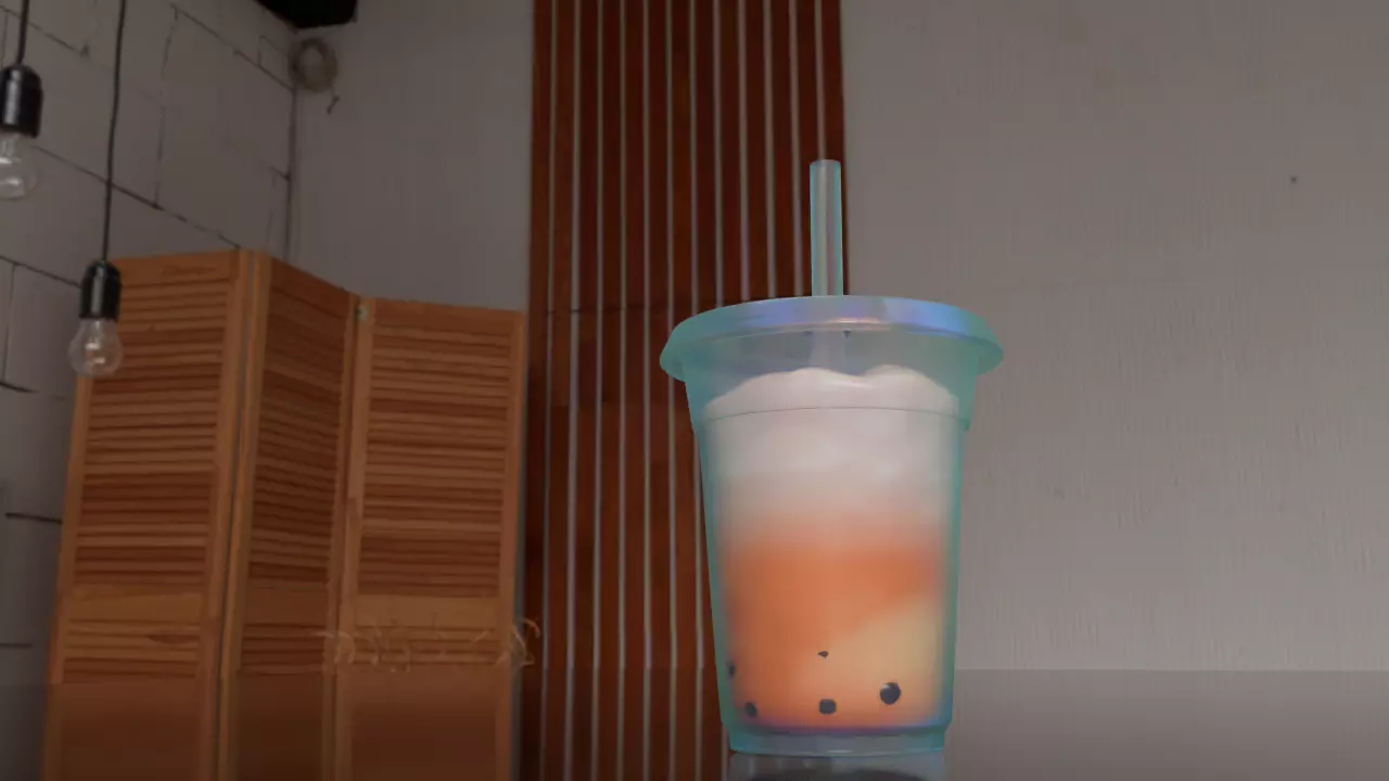 bubble tea Low-poly 3D model_0