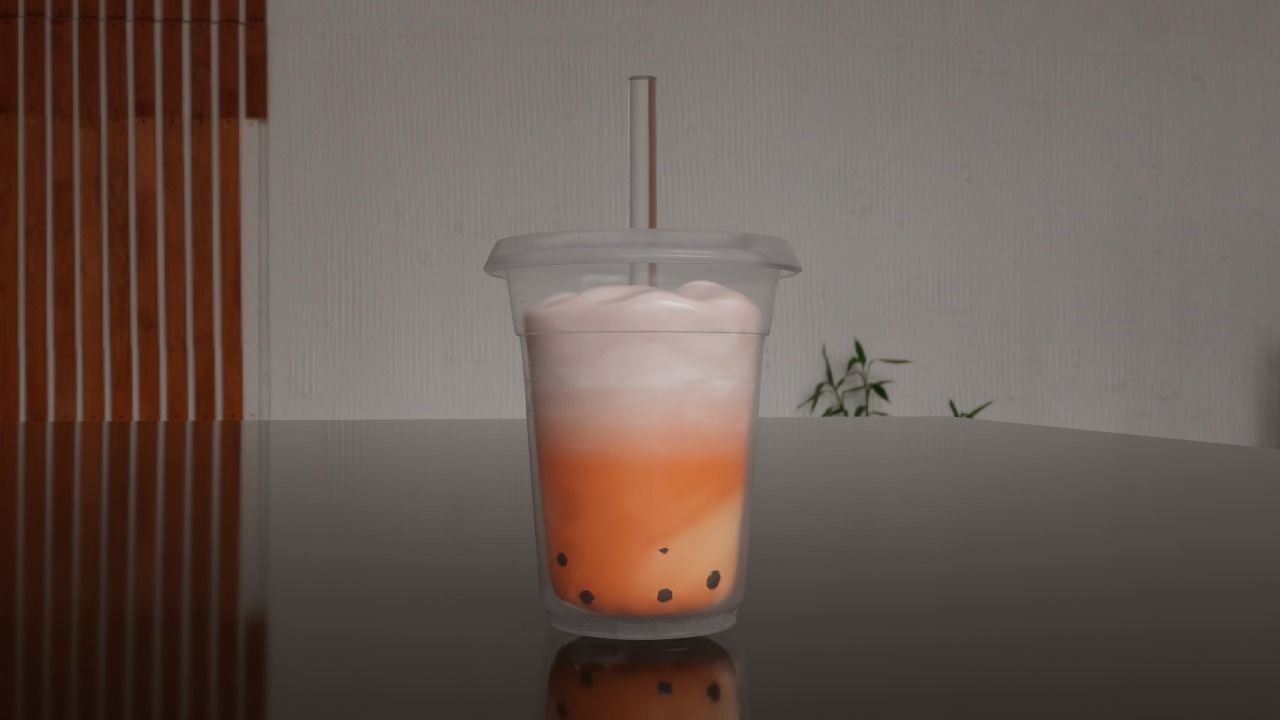 bubble tea Low-poly 3D model_2