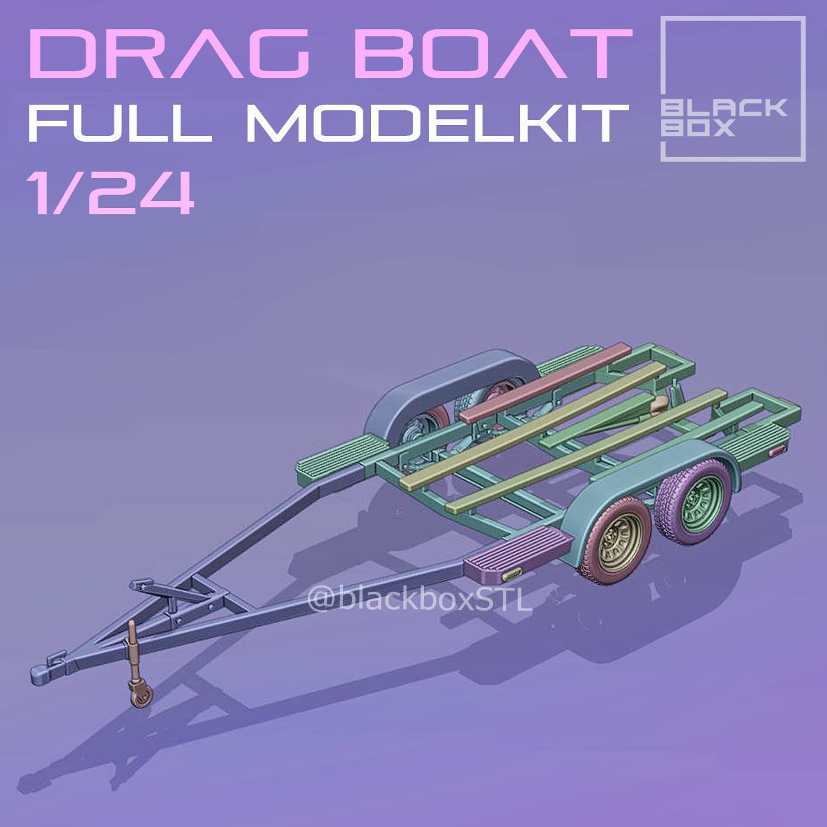 VINTAGE DRAG BOAT FULL MODELKIT 1-24TH 3D print model_11