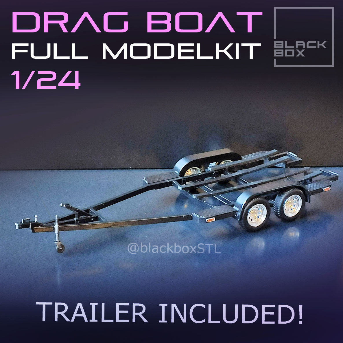 VINTAGE DRAG BOAT FULL MODELKIT 1-24TH 3D print model_3