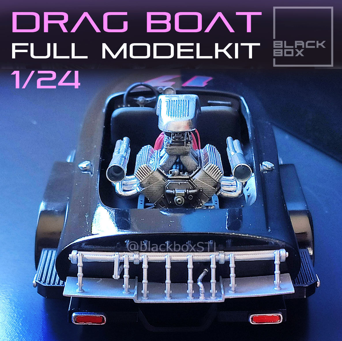 VINTAGE DRAG BOAT FULL MODELKIT 1-24TH 3D print model_5