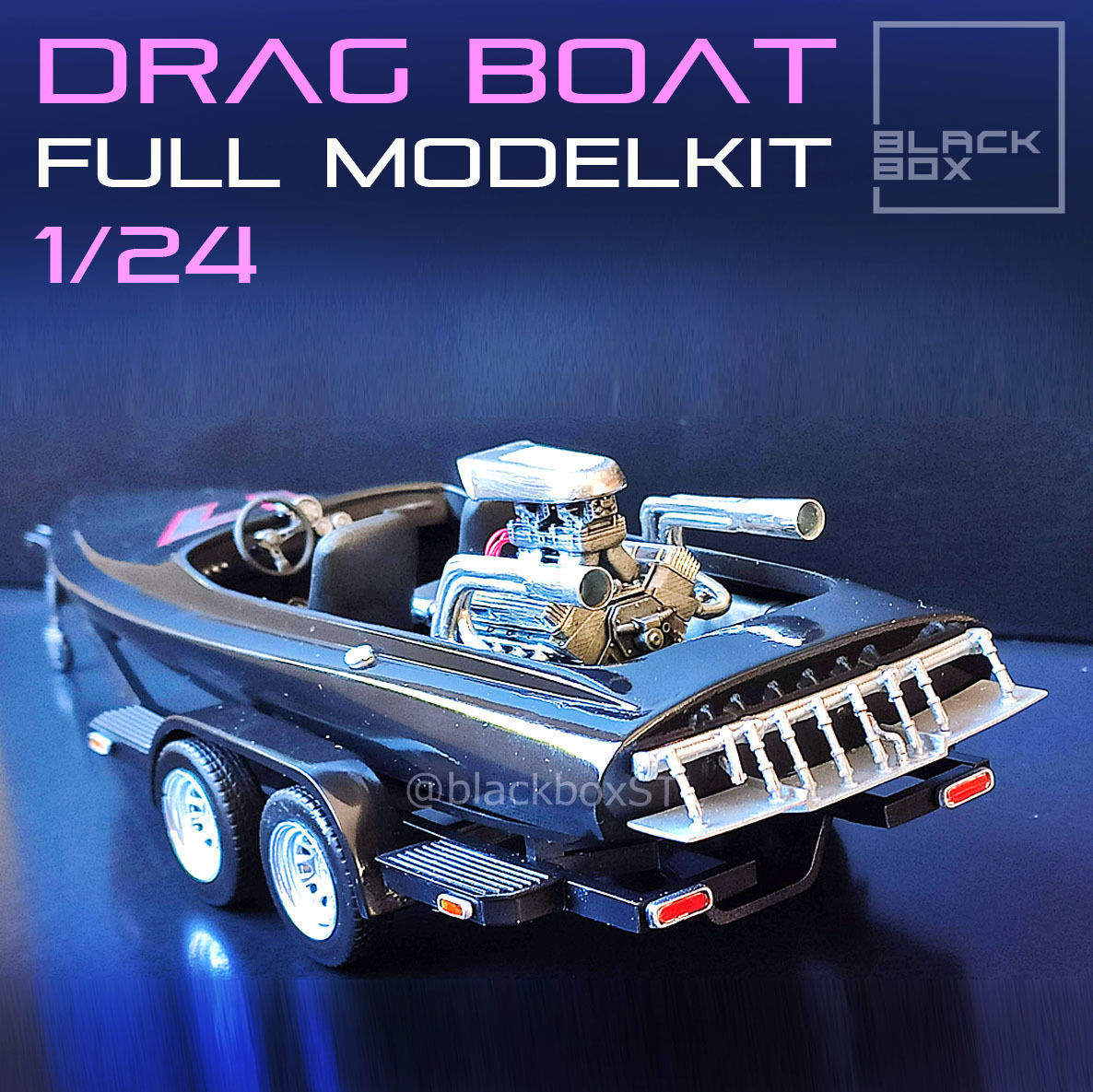 VINTAGE DRAG BOAT FULL MODELKIT 1-24TH 3D print model_1