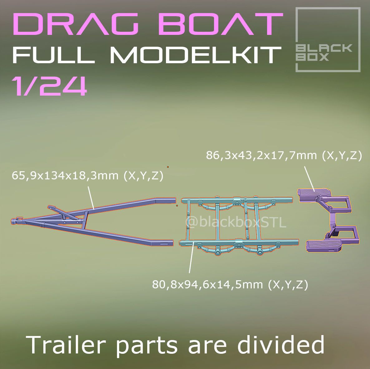 VINTAGE DRAG BOAT FULL MODELKIT 1-24TH 3D print model_8