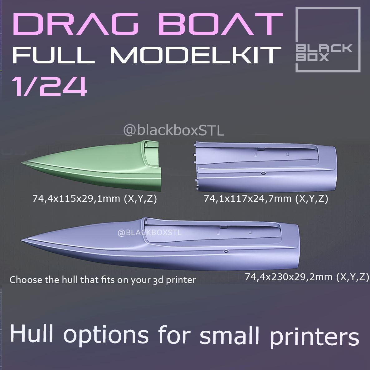 VINTAGE DRAG BOAT FULL MODELKIT 1-24TH 3D print model_7