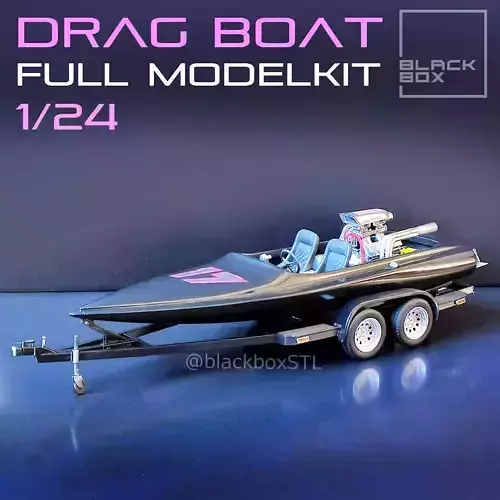 VINTAGE DRAG BOAT FULL MODELKIT 1-24TH 3D print model