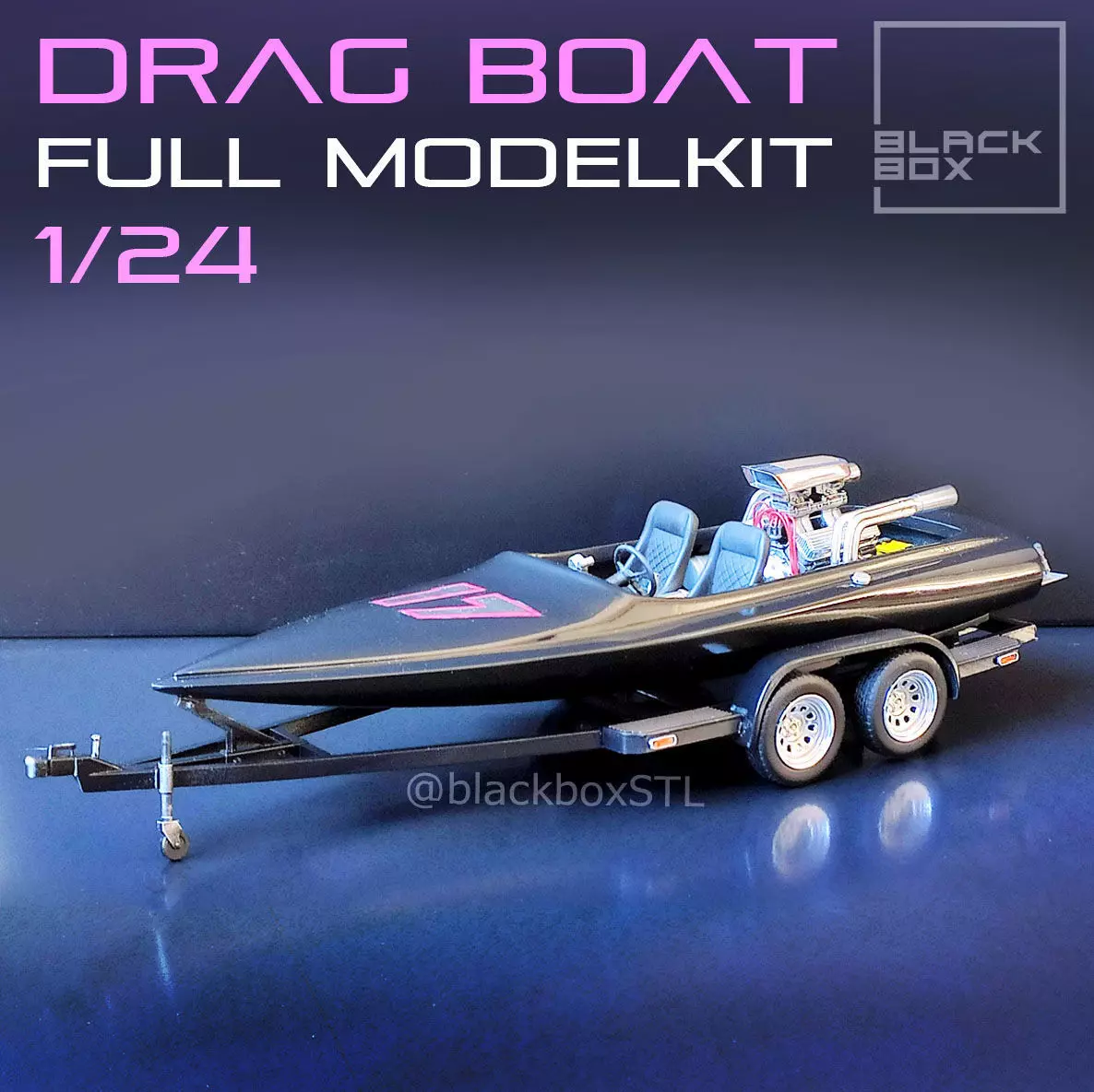 VINTAGE DRAG BOAT FULL MODELKIT 1-24TH 3D print model_0