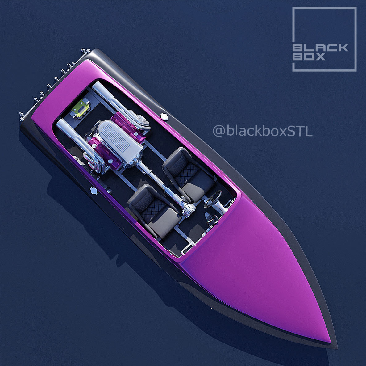 VINTAGE DRAG BOAT FULL MODELKIT 1-24TH 3D print model_14