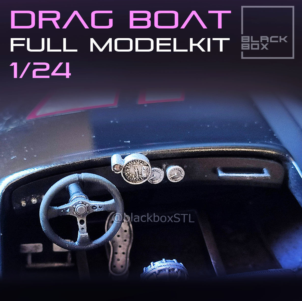 VINTAGE DRAG BOAT FULL MODELKIT 1-24TH 3D print model_4