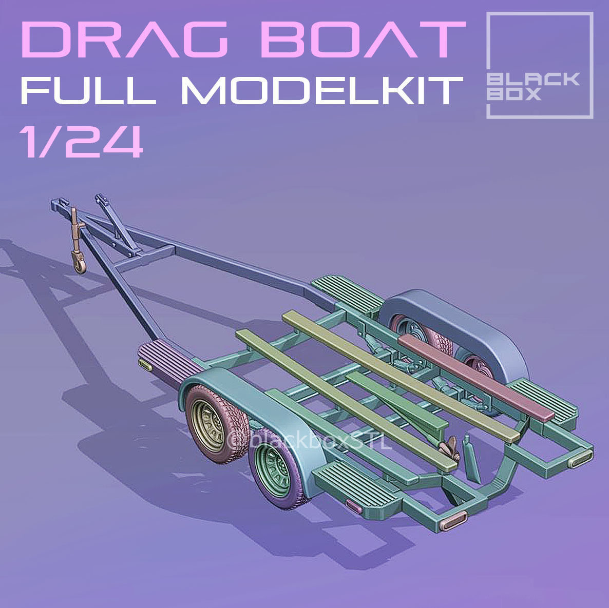 VINTAGE DRAG BOAT FULL MODELKIT 1-24TH 3D print model_12