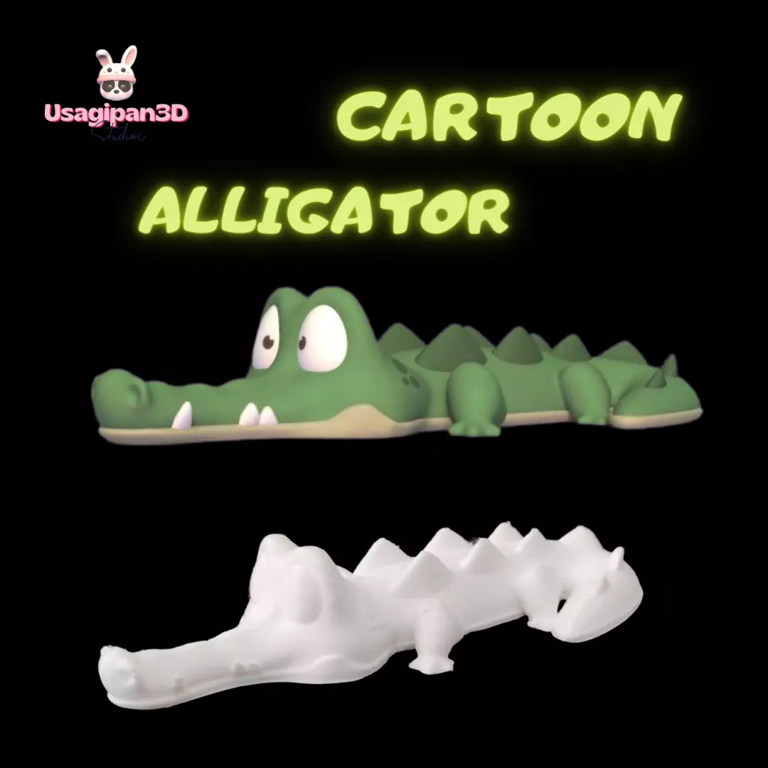 Cartoon Alligator 3D print model_0