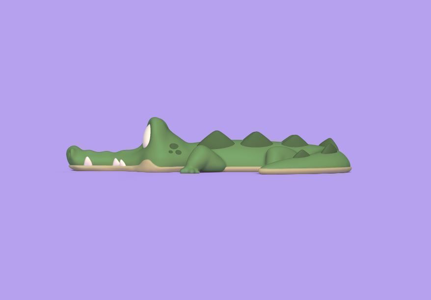 Cartoon Alligator 3D print model_3