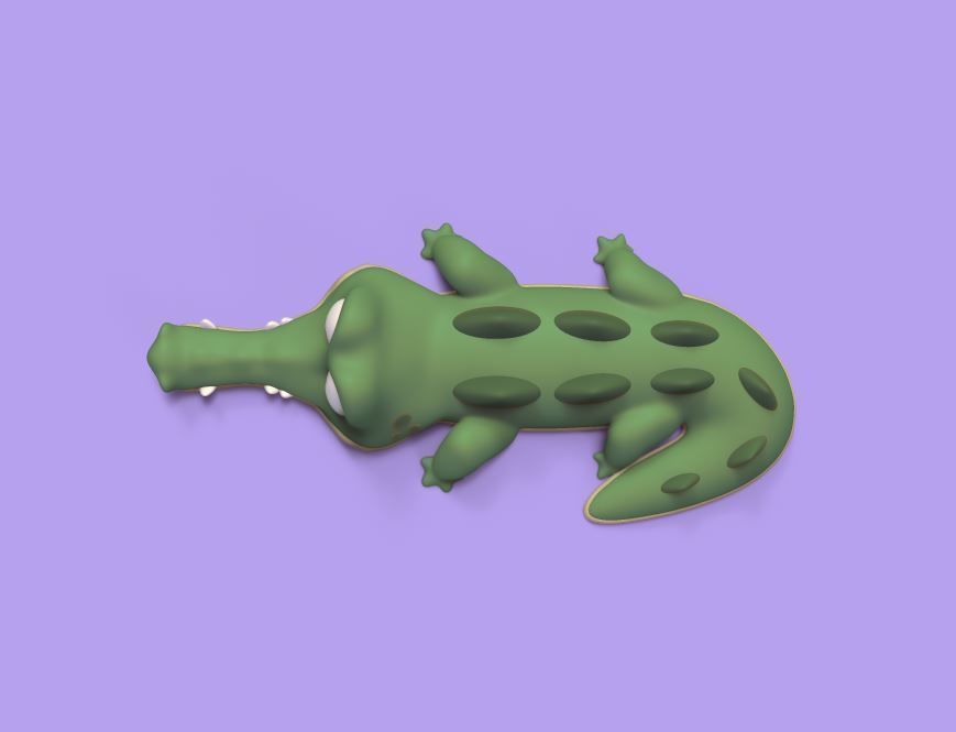 Cartoon Alligator 3D print model_4