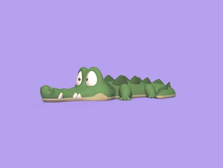 Cartoon Alligator 3D print model_1