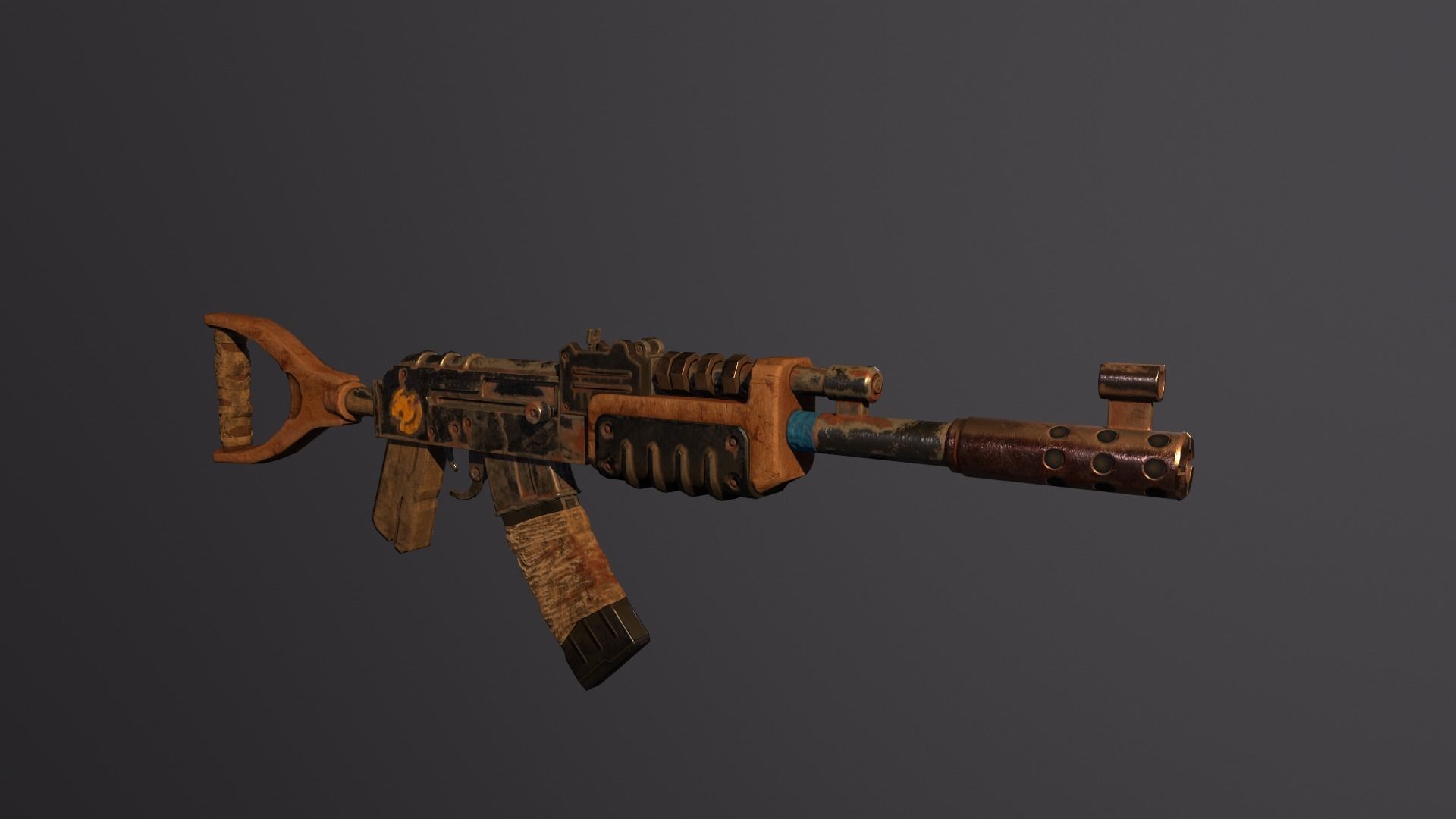 Rust Kalash Low-poly 3D model_9