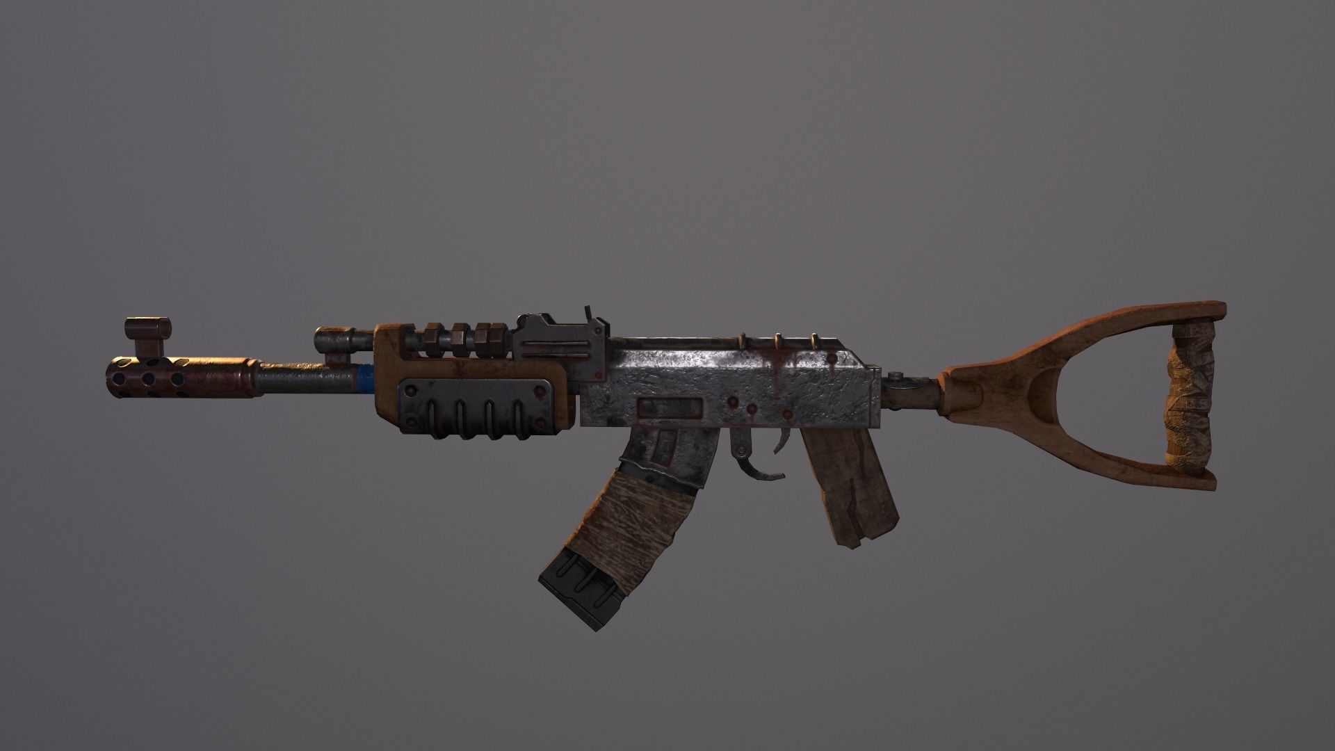 Rust Kalash Low-poly 3D model_13