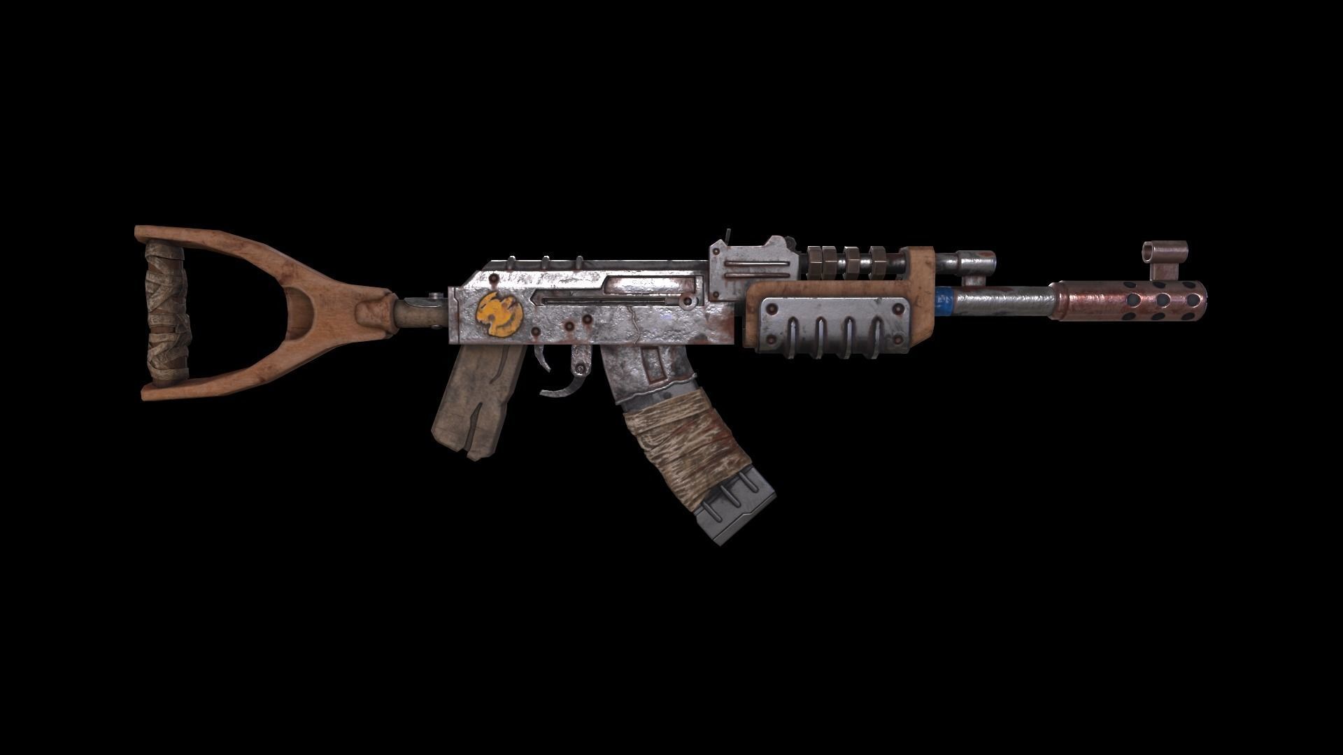 Rust Kalash Low-poly 3D model_4